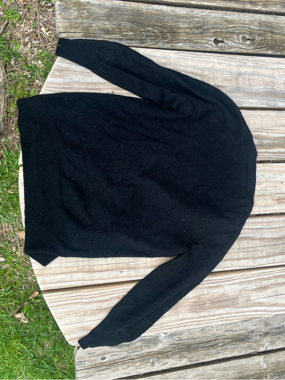 J.Crew black cashmere 3/4 sleeve cardigan - Picture 5 of 6